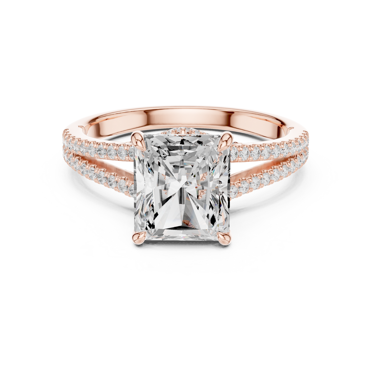 Radiant Accented Lab Grown Diamond Engagement Ring