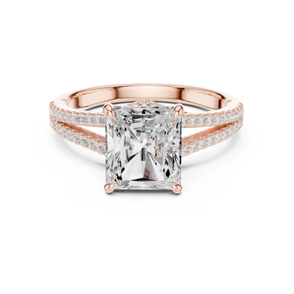 Radiant Accented Lab Grown Diamond Engagement Ring