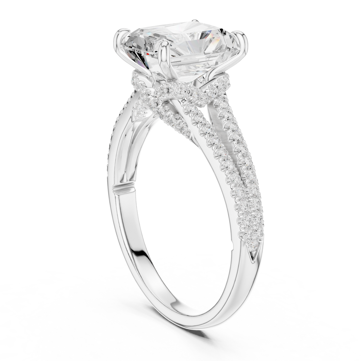Radiant Accented Lab Grown Diamond Engagement Ring