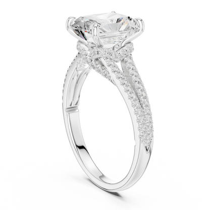 Radiant Accented Lab Grown Diamond Engagement Ring