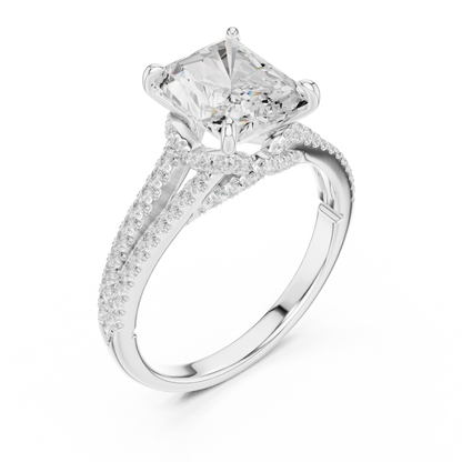 Radiant Accented Lab Grown Diamond Engagement Ring