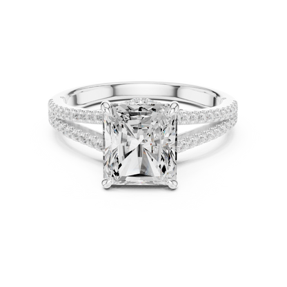 Radiant Accented Lab Grown Diamond Engagement Ring