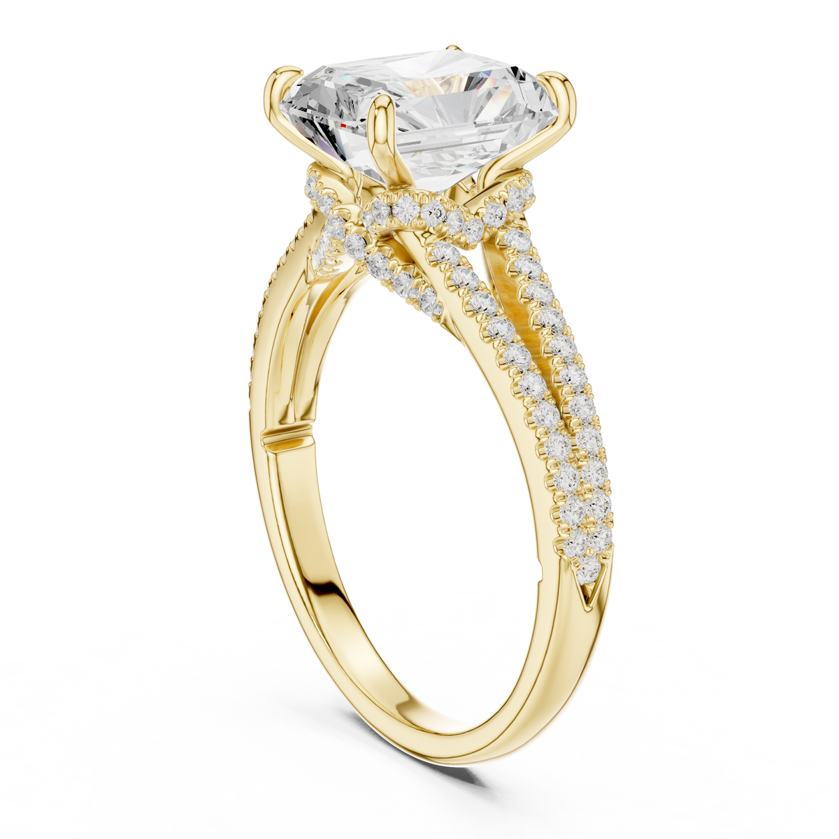 Radiant Accented Lab Grown Diamond Engagement Ring