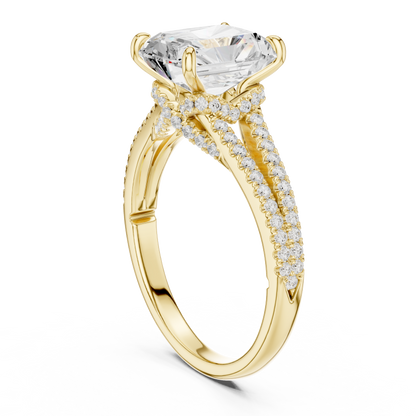 Radiant Accented Lab Grown Diamond Engagement Ring