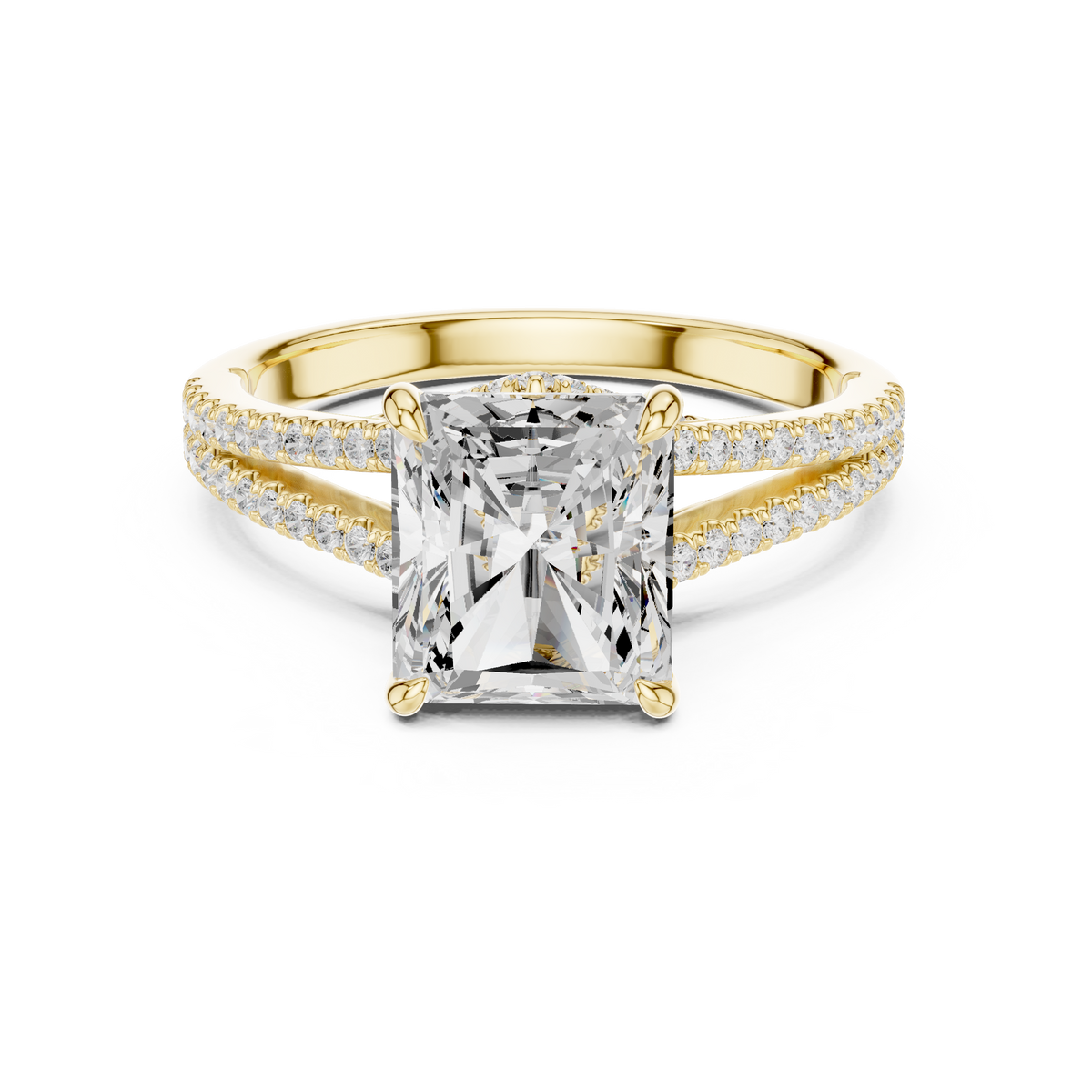 Radiant Accented Lab Grown Diamond Engagement Ring