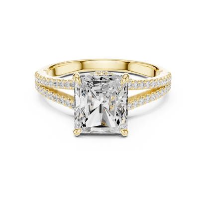 Radiant Accented Lab Grown Diamond Engagement Ring