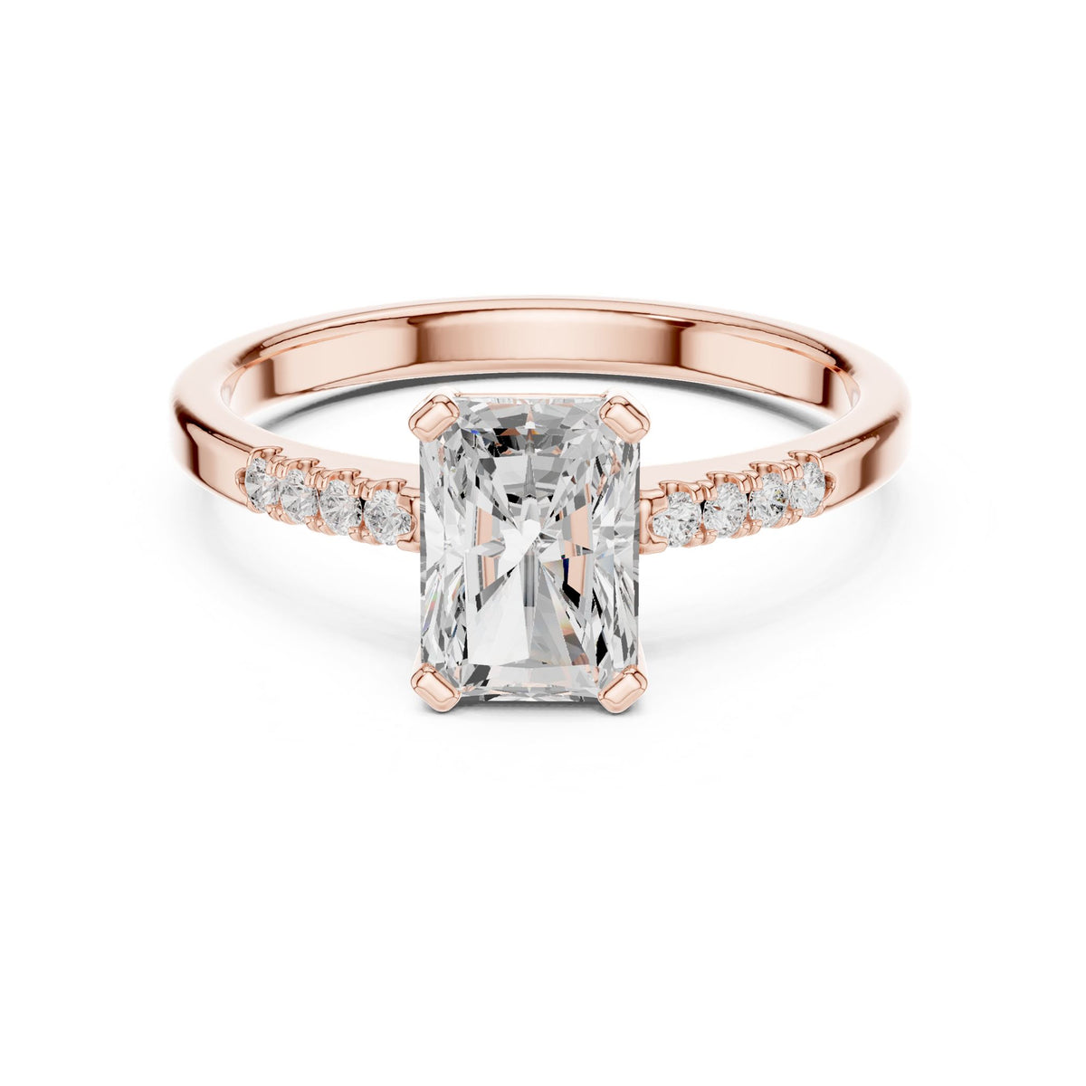 Radiant Accented Lab Grown Diamond Engagement Ring