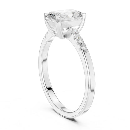 Radiant Accented Lab Grown Diamond Engagement Ring