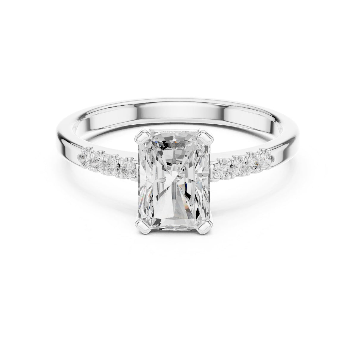 Radiant Accented Lab Grown Diamond Engagement Ring