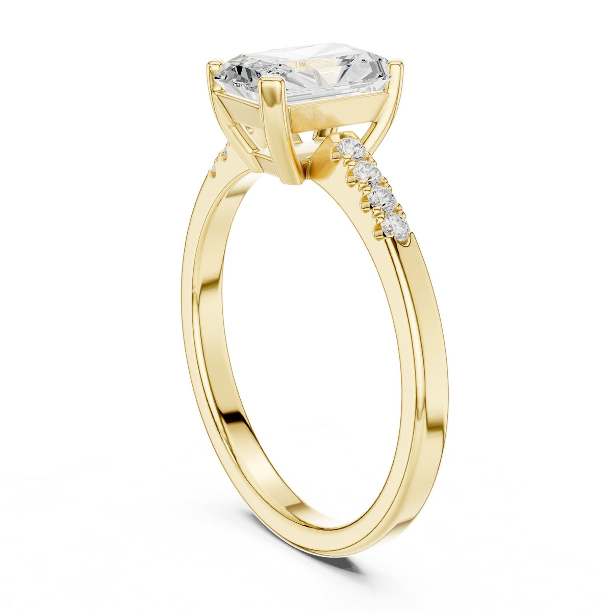 Radiant Accented Lab Grown Diamond Engagement Ring