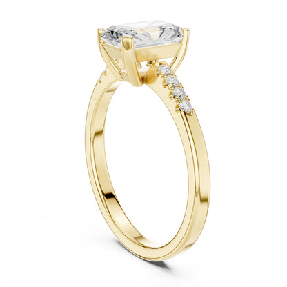 Radiant Accented Lab Grown Diamond Engagement Ring