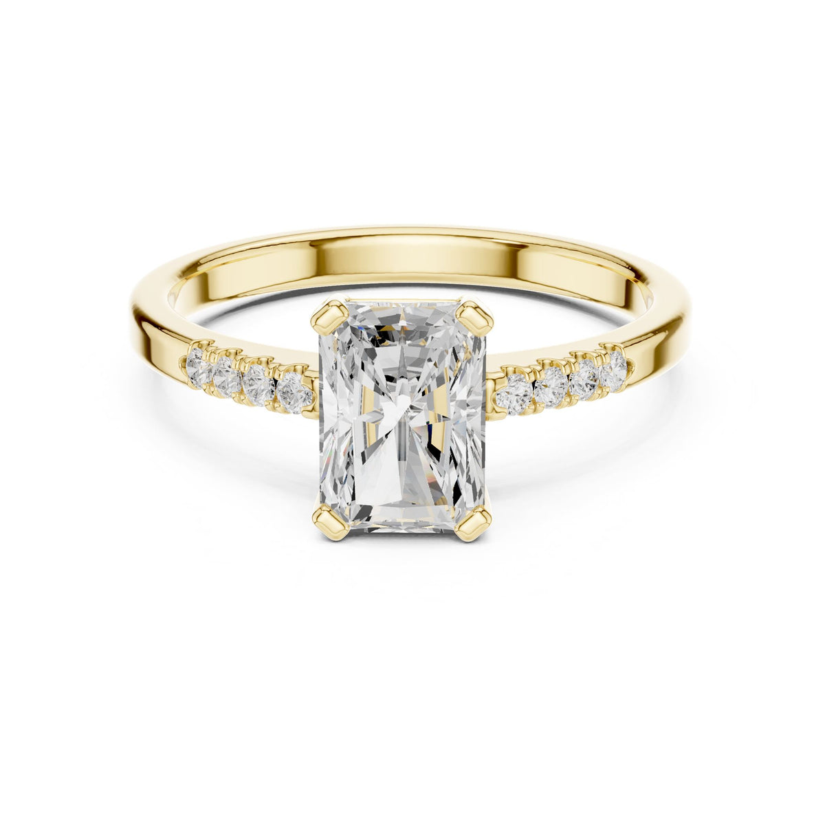 Radiant Accented Lab Grown Diamond Engagement Ring