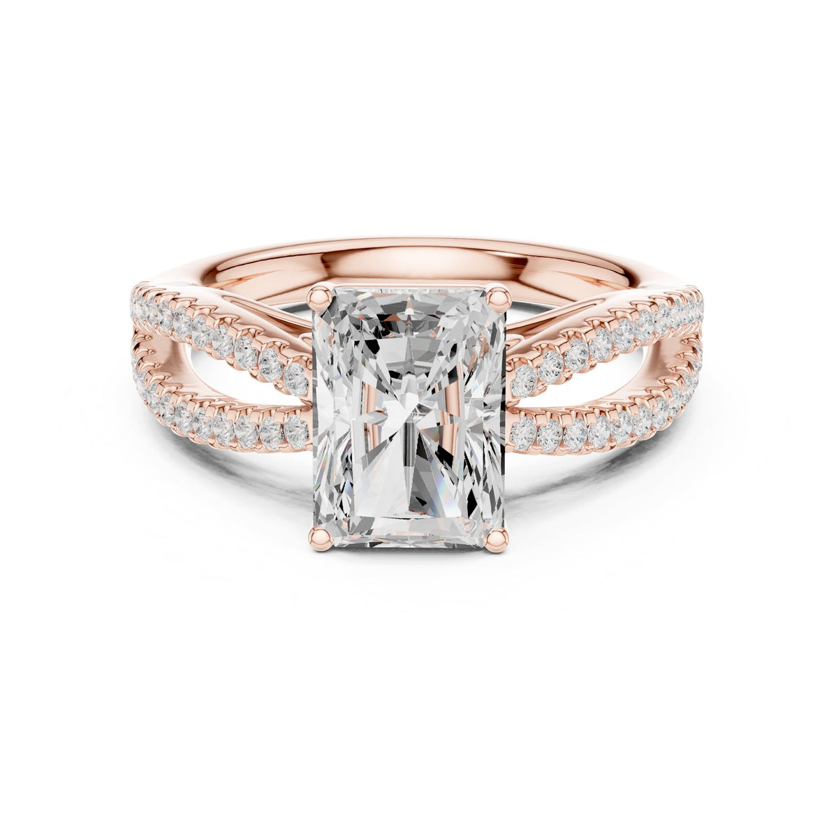 Radiant Accented Lab Grown Diamond Engagement Ring