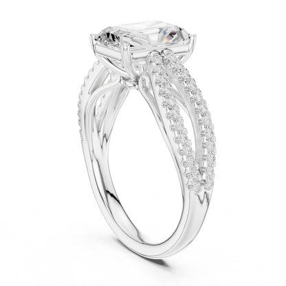 Radiant Accented Lab Grown Diamond Engagement Ring