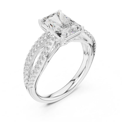 Radiant Accented Lab Grown Diamond Engagement Ring