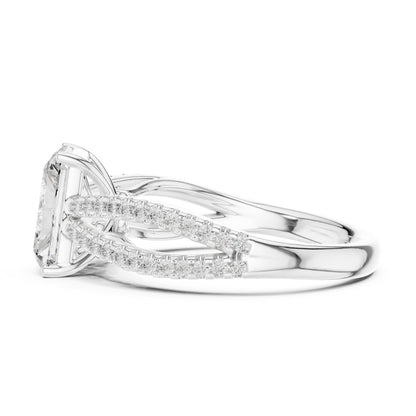 Radiant Accented Lab Grown Diamond Engagement Ring