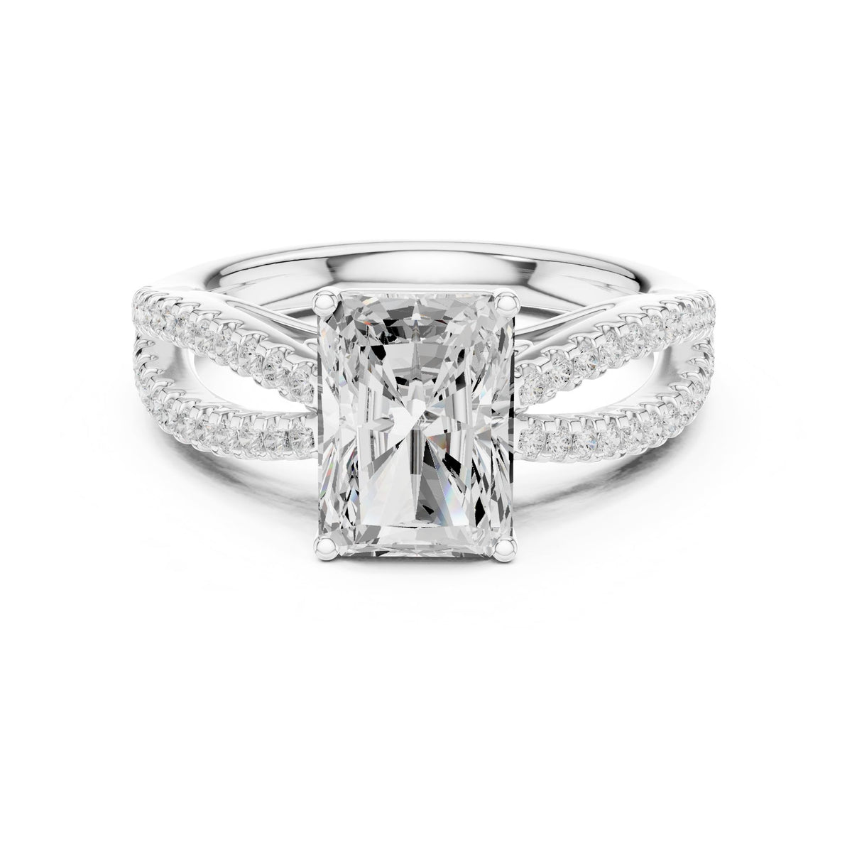 Radiant Accented Lab Grown Diamond Engagement Ring