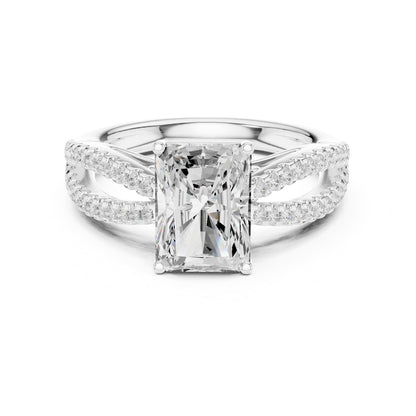 Radiant Accented Lab Grown Diamond Engagement Ring