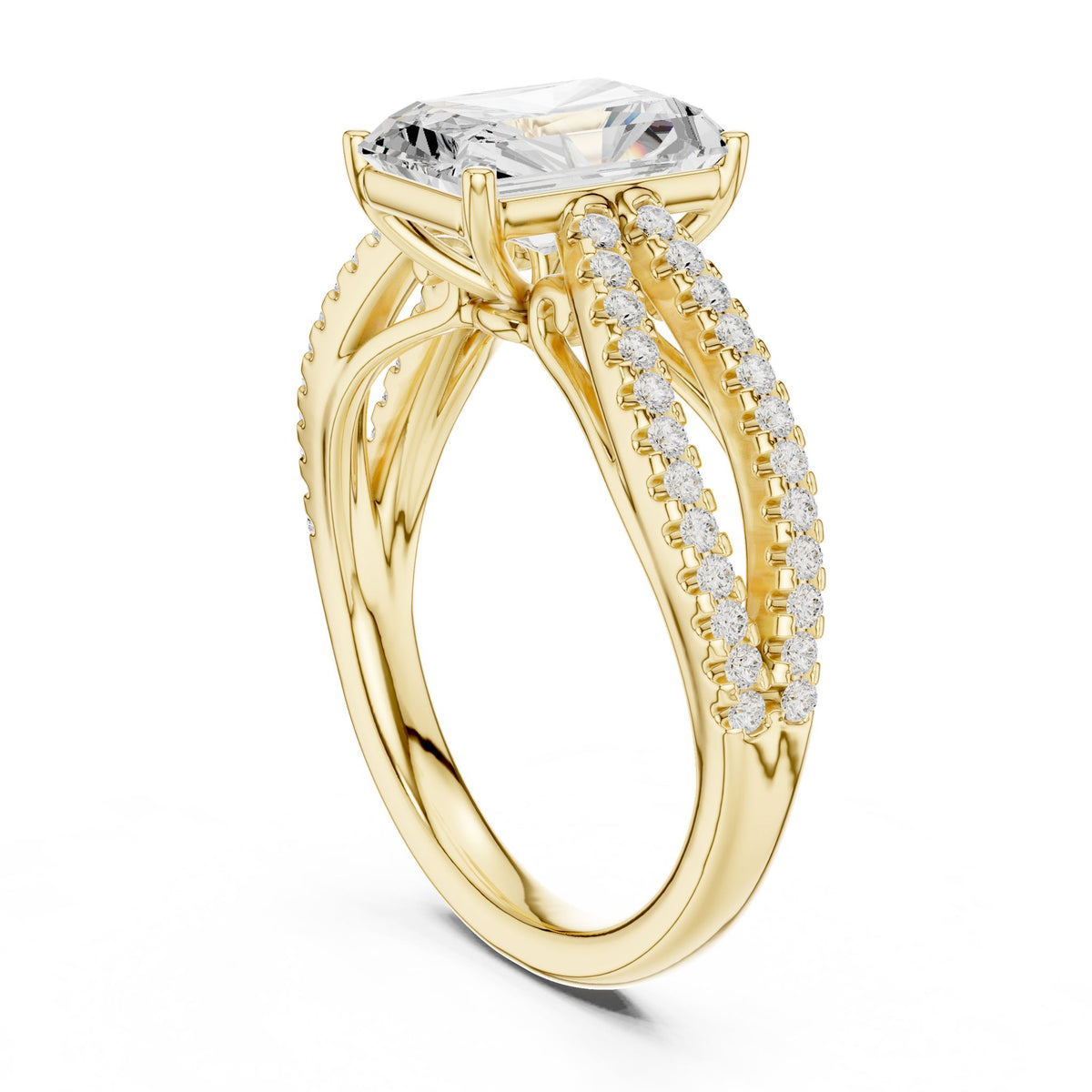 Radiant Accented Lab Grown Diamond Engagement Ring