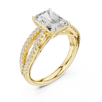 Radiant Accented Lab Grown Diamond Engagement Ring