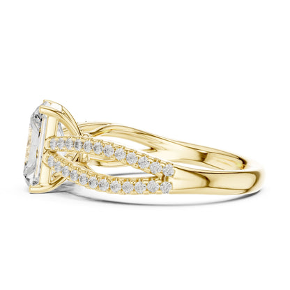 Radiant Accented Lab Grown Diamond Engagement Ring