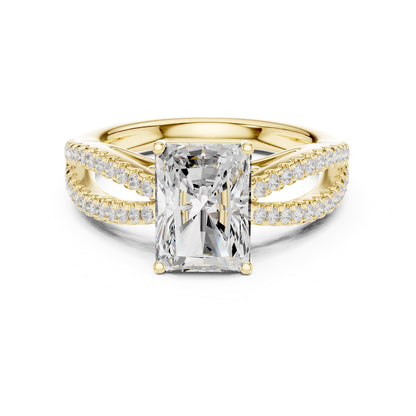 Radiant Accented Lab Grown Diamond Engagement Ring