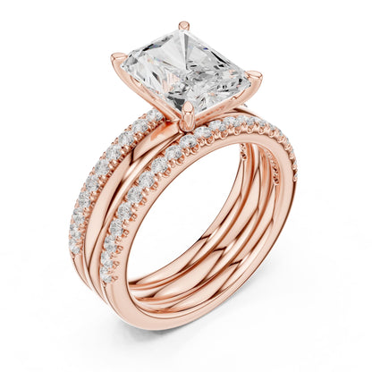 Radiant Accented Lab Grown Diamond Engagement Ring