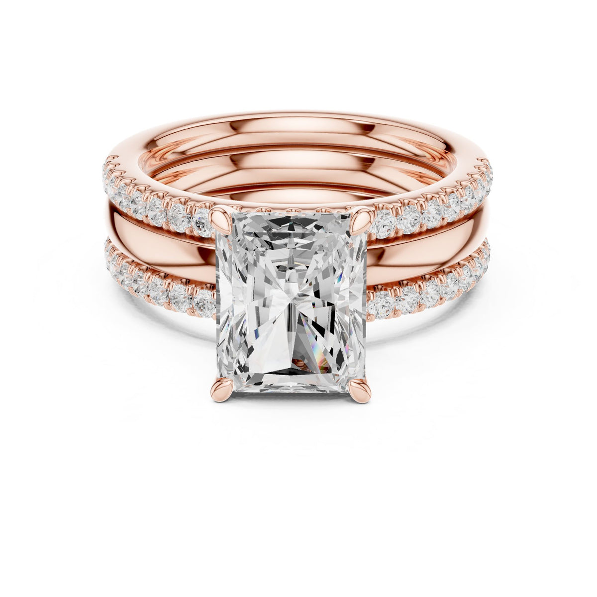 Radiant Accented Lab Grown Diamond Engagement Ring