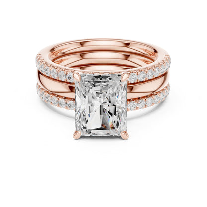 Radiant Accented Lab Grown Diamond Engagement Ring