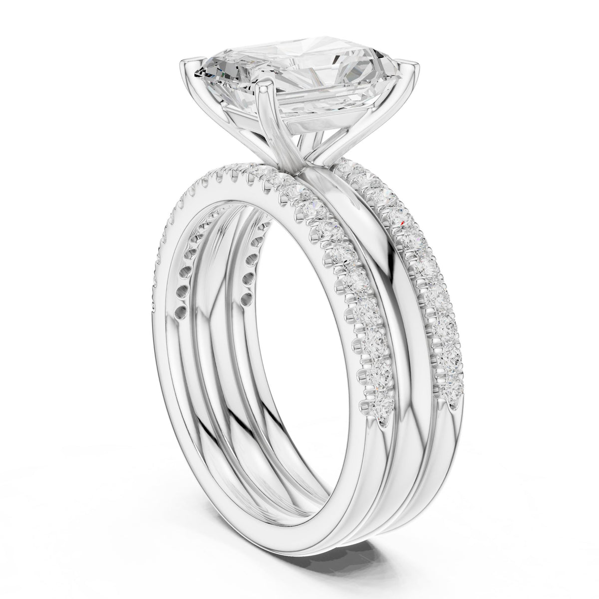 Radiant Accented Lab Grown Diamond Engagement Ring
