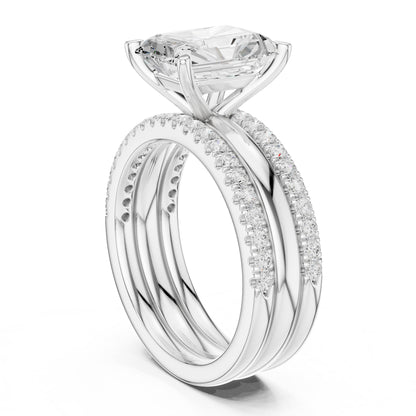 Radiant Accented Lab Grown Diamond Engagement Ring