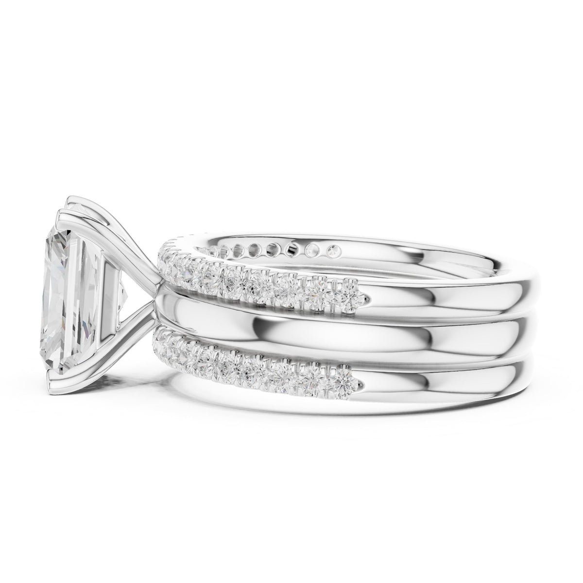 Radiant Accented Lab Grown Diamond Engagement Ring