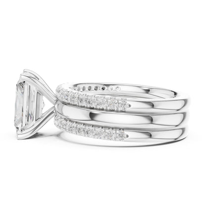 Radiant Accented Lab Grown Diamond Engagement Ring