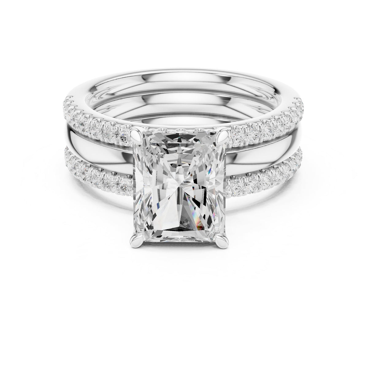Radiant Accented Lab Grown Diamond Engagement Ring