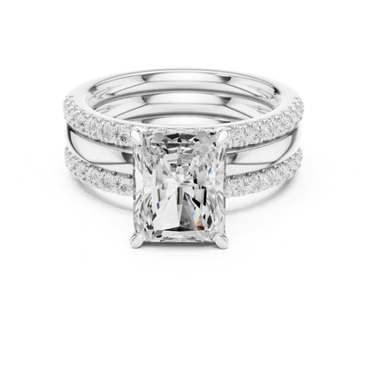 Radiant Accented Lab Grown Diamond Engagement Ring