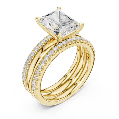 Radiant Accented Lab Grown Diamond Engagement Ring