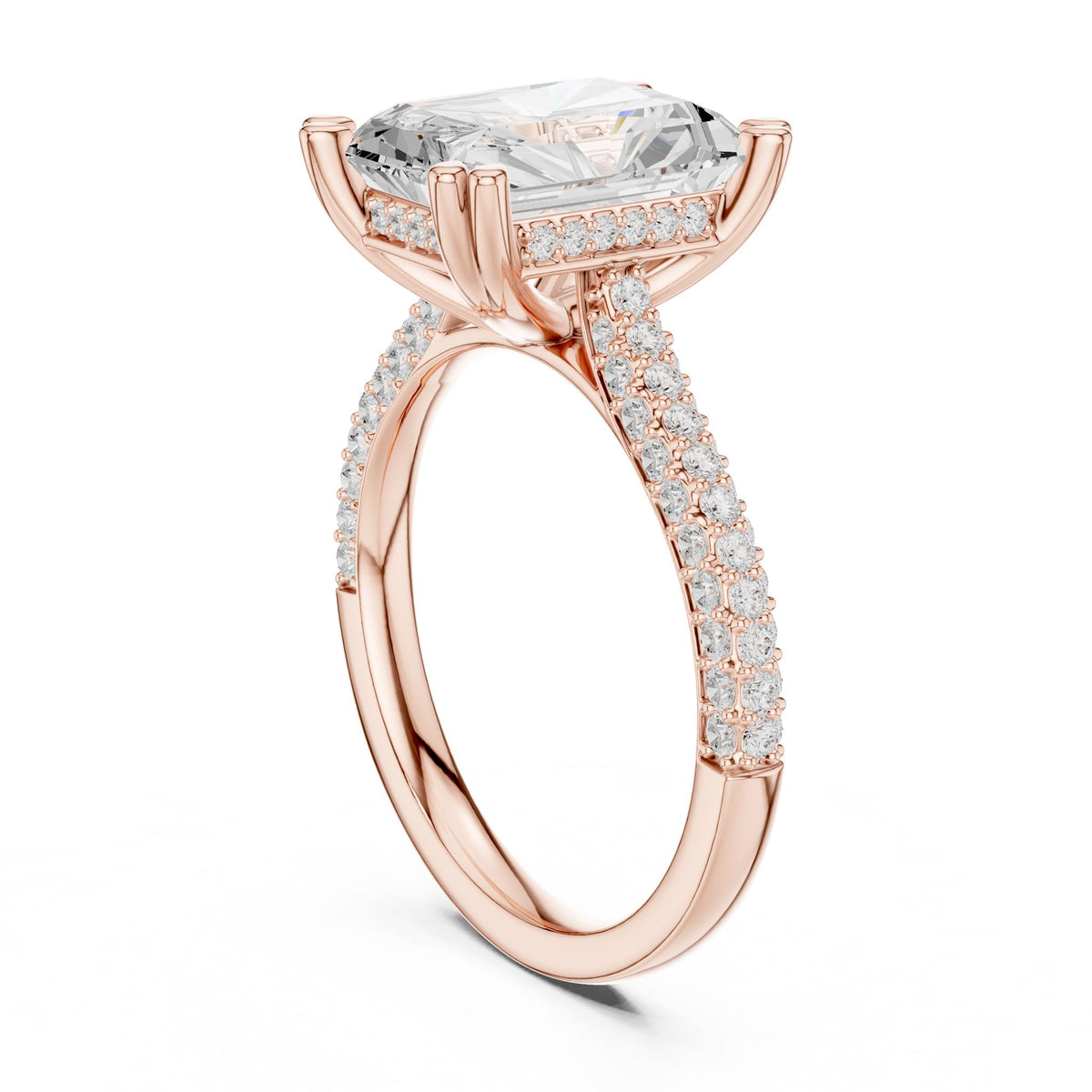 Radiant Accented Lab Grown Diamond Engagement Ring