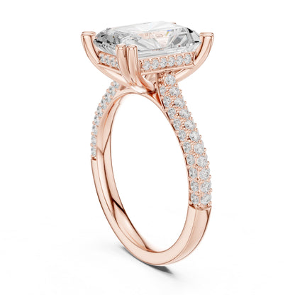 Radiant Accented Lab Grown Diamond Engagement Ring