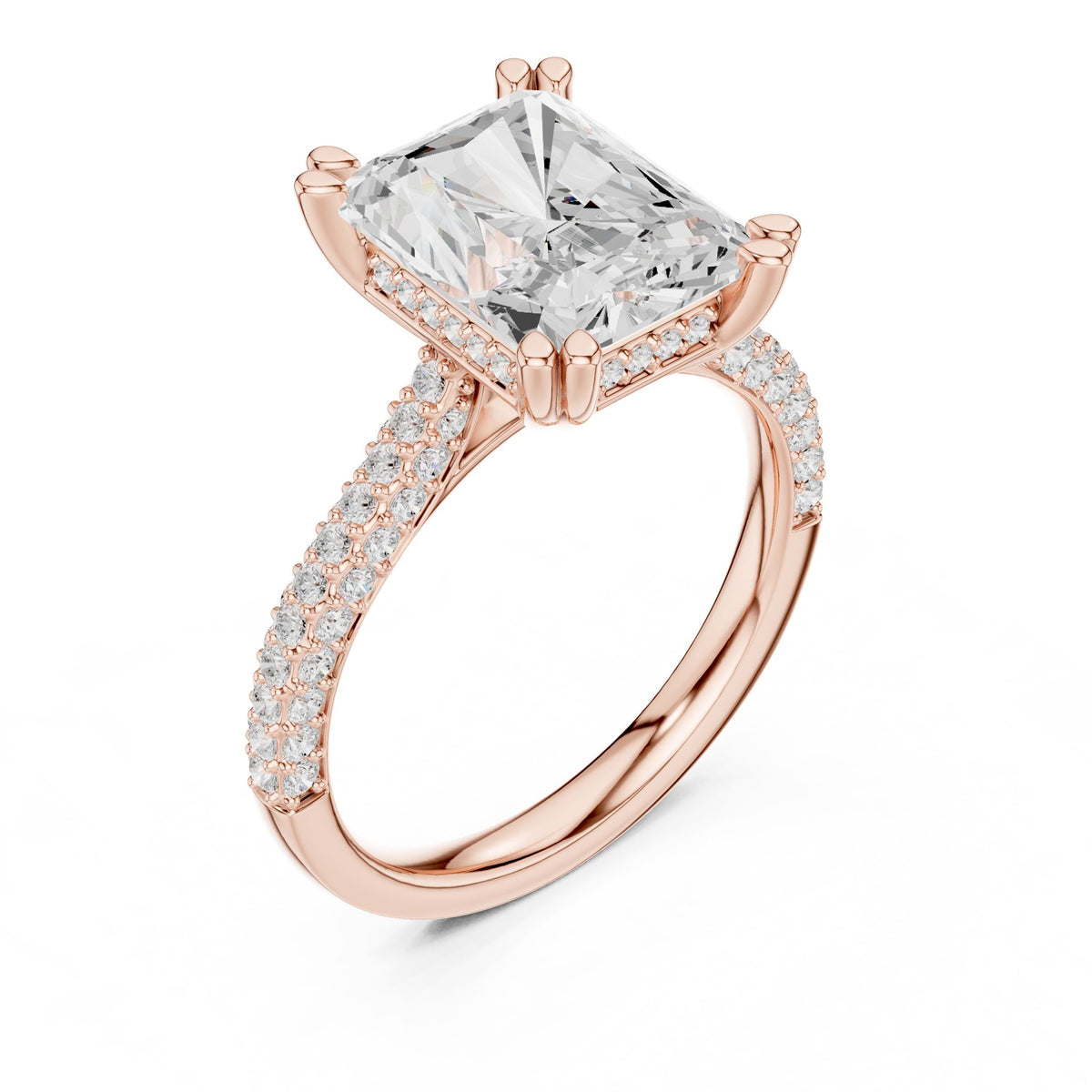 Radiant Accented Lab Grown Diamond Engagement Ring