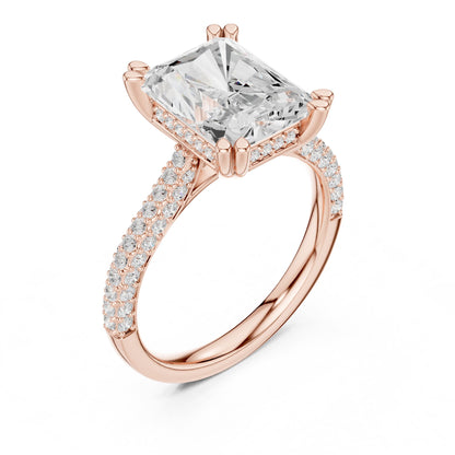 Radiant Accented Lab Grown Diamond Engagement Ring