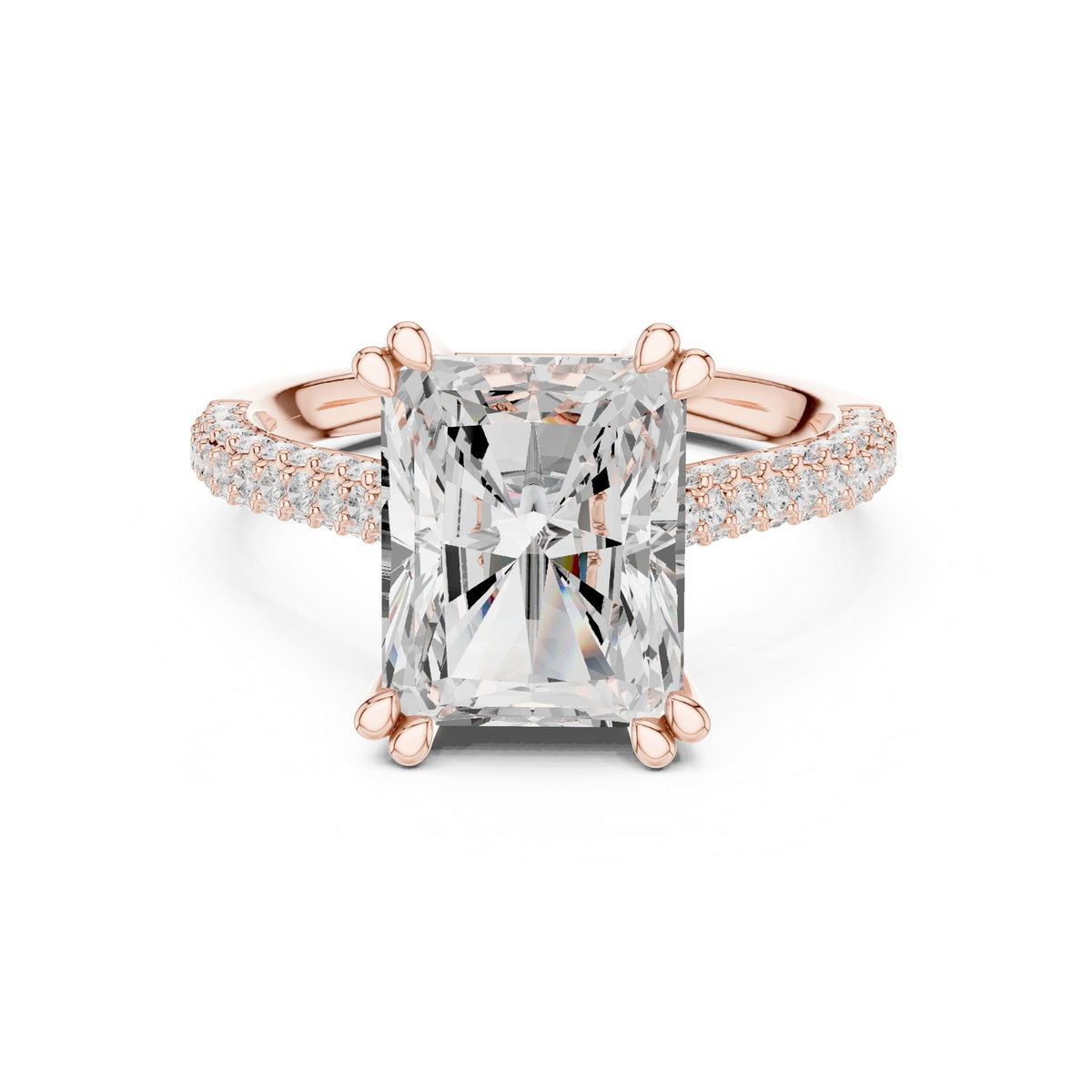 Radiant Accented Lab Grown Diamond Engagement Ring