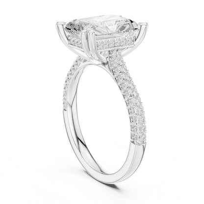 Radiant Accented Lab Grown Diamond Engagement Ring