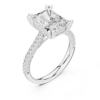 Radiant Accented Lab Grown Diamond Engagement Ring