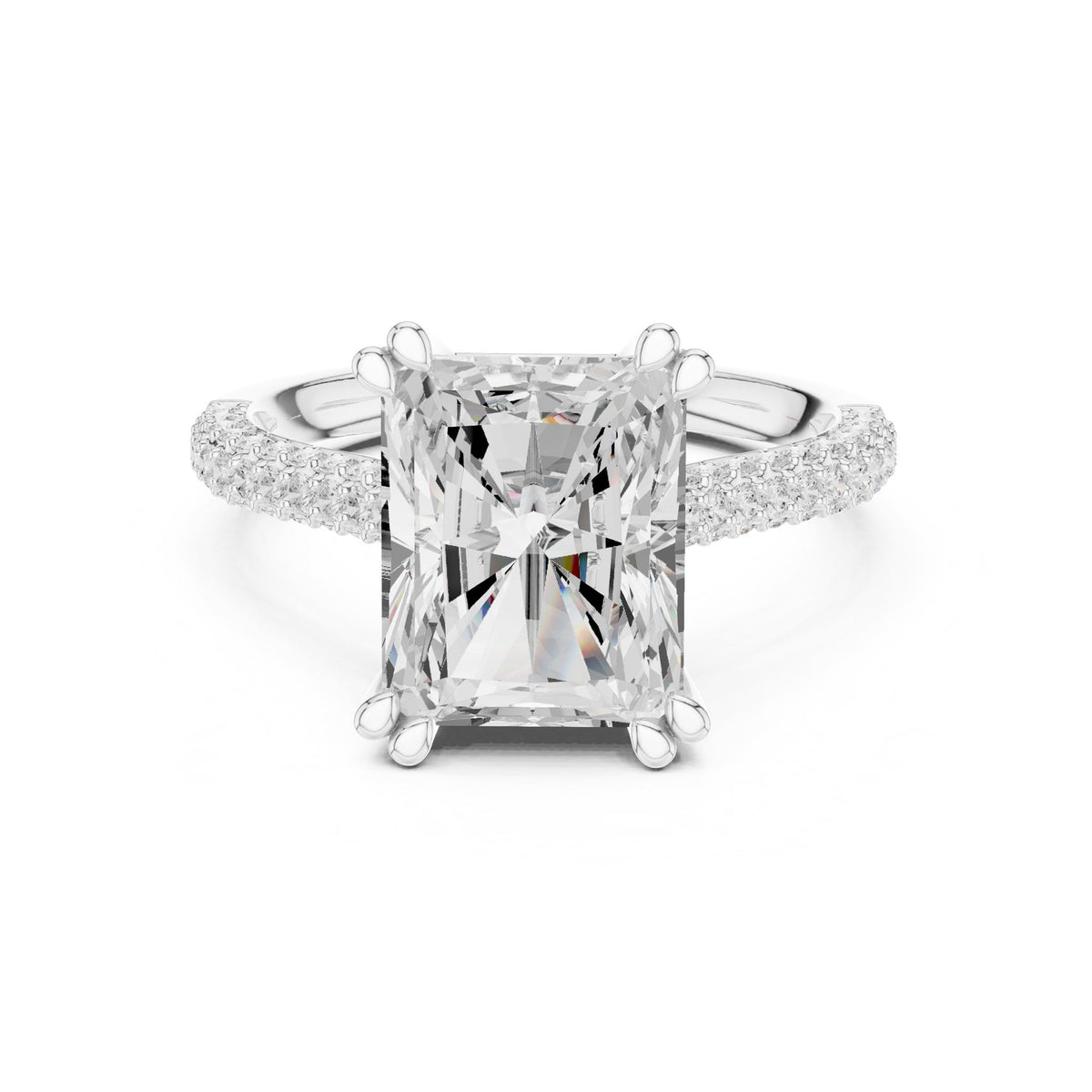 Radiant Accented Lab Grown Diamond Engagement Ring