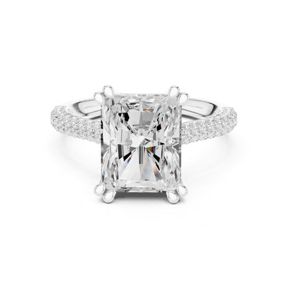 Radiant Accented Lab Grown Diamond Engagement Ring