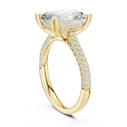 Radiant Accented Lab Grown Diamond Engagement Ring