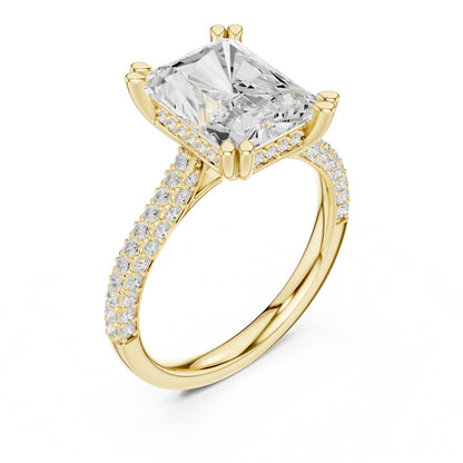 Radiant Accented Lab Grown Diamond Engagement Ring