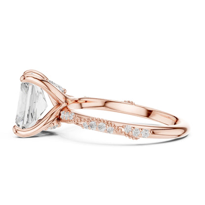 Radiant Accented Lab Grown Diamond Engagement Ring