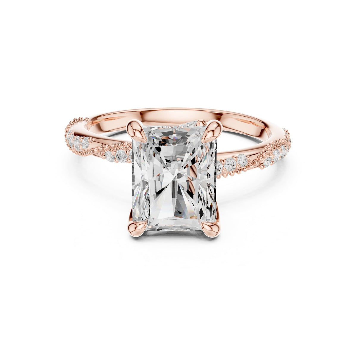Radiant Accented Lab Grown Diamond Engagement Ring