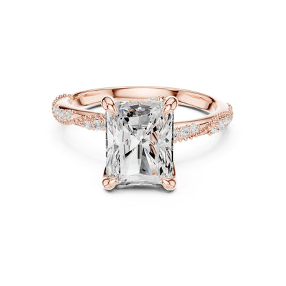 Radiant Accented Lab Grown Diamond Engagement Ring